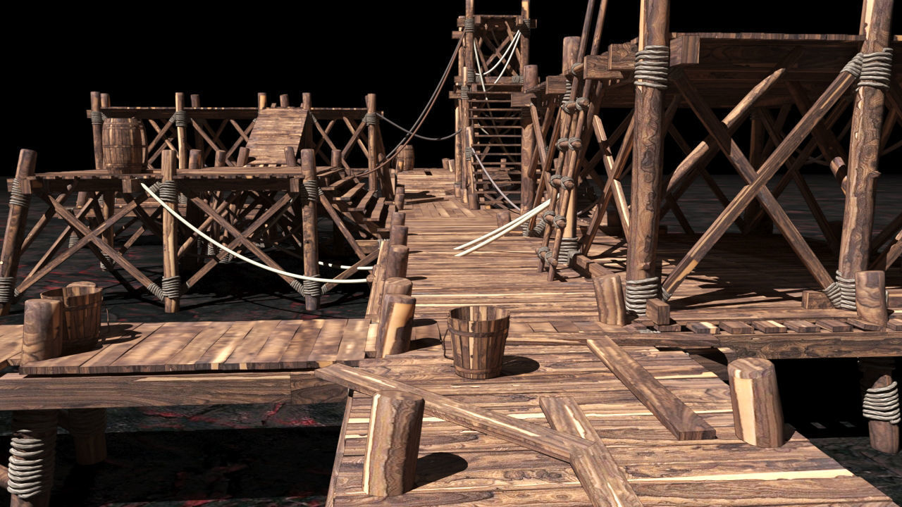 Medieval wooden structures 3D model_15