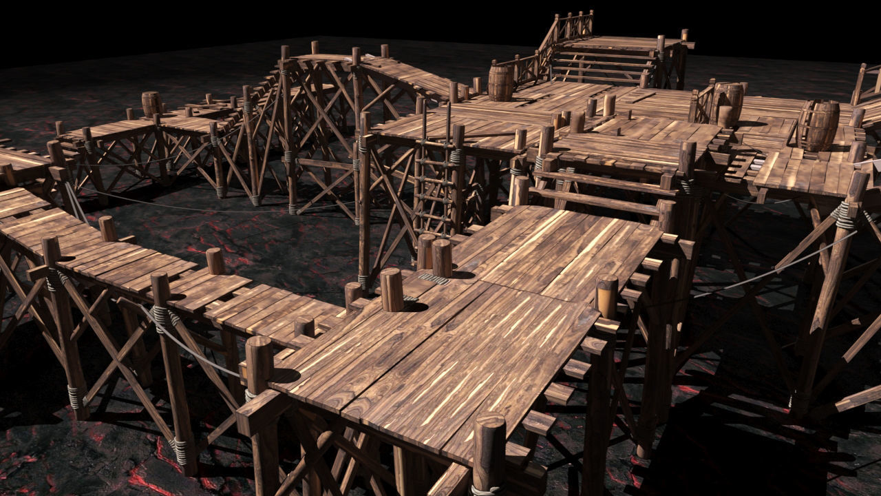 Medieval wooden structures 3D model_4