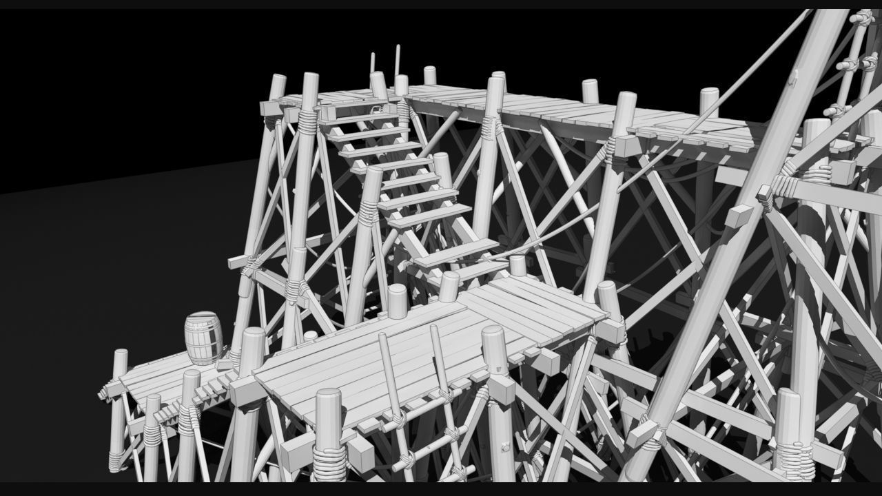 Medieval wooden structures 3D model_16