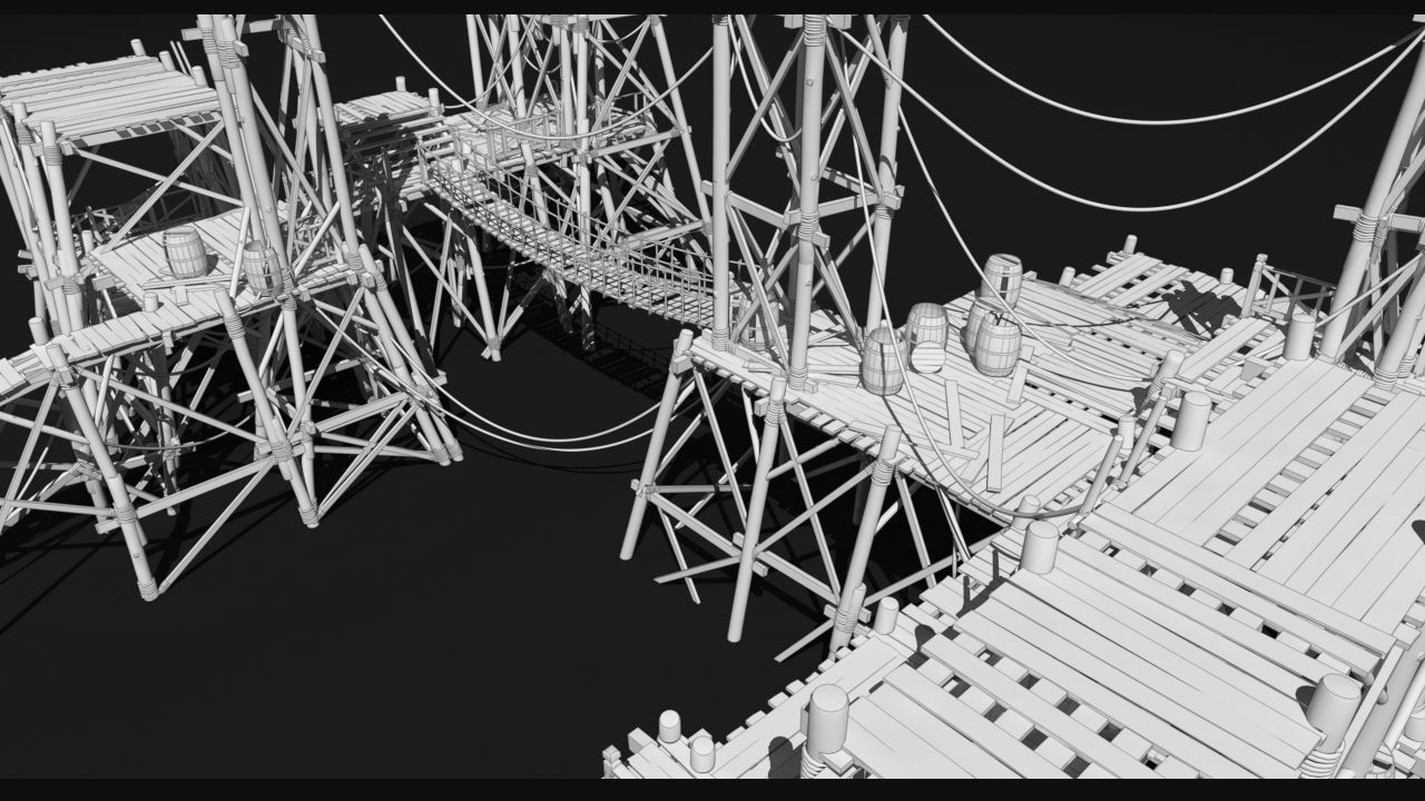 Medieval wooden structures 3D model_5