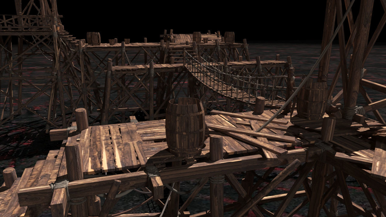 Medieval wooden structures 3D model_13
