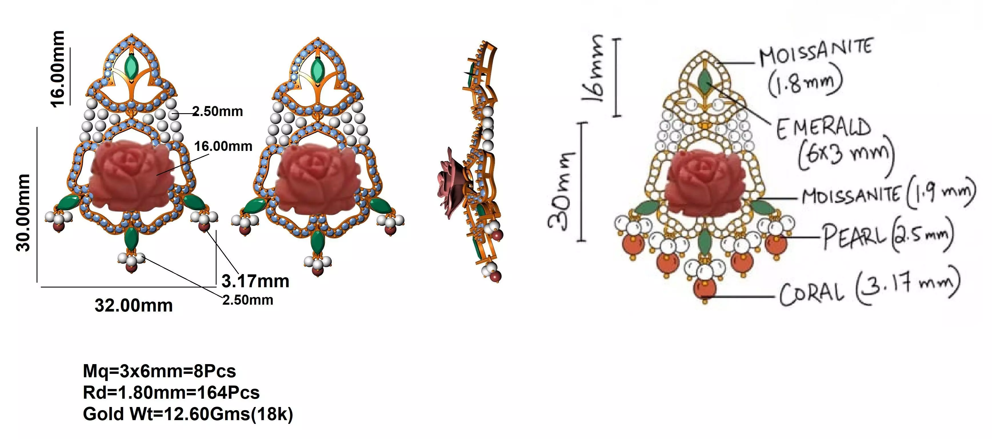 3D DESIGNE CAD FILE EARRINGS 3D print model_0