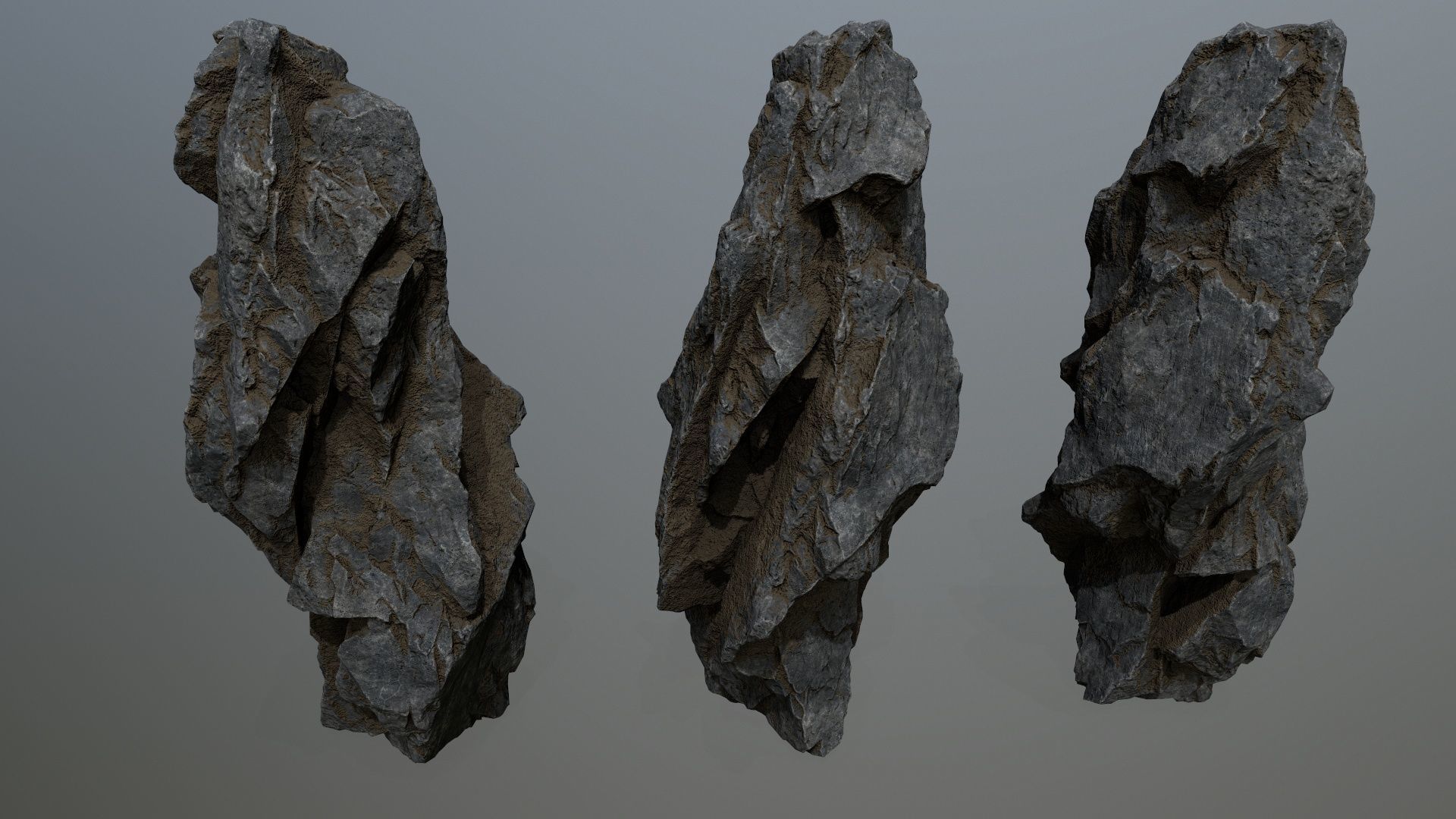 cliff rocks Low-poly 3D model_12
