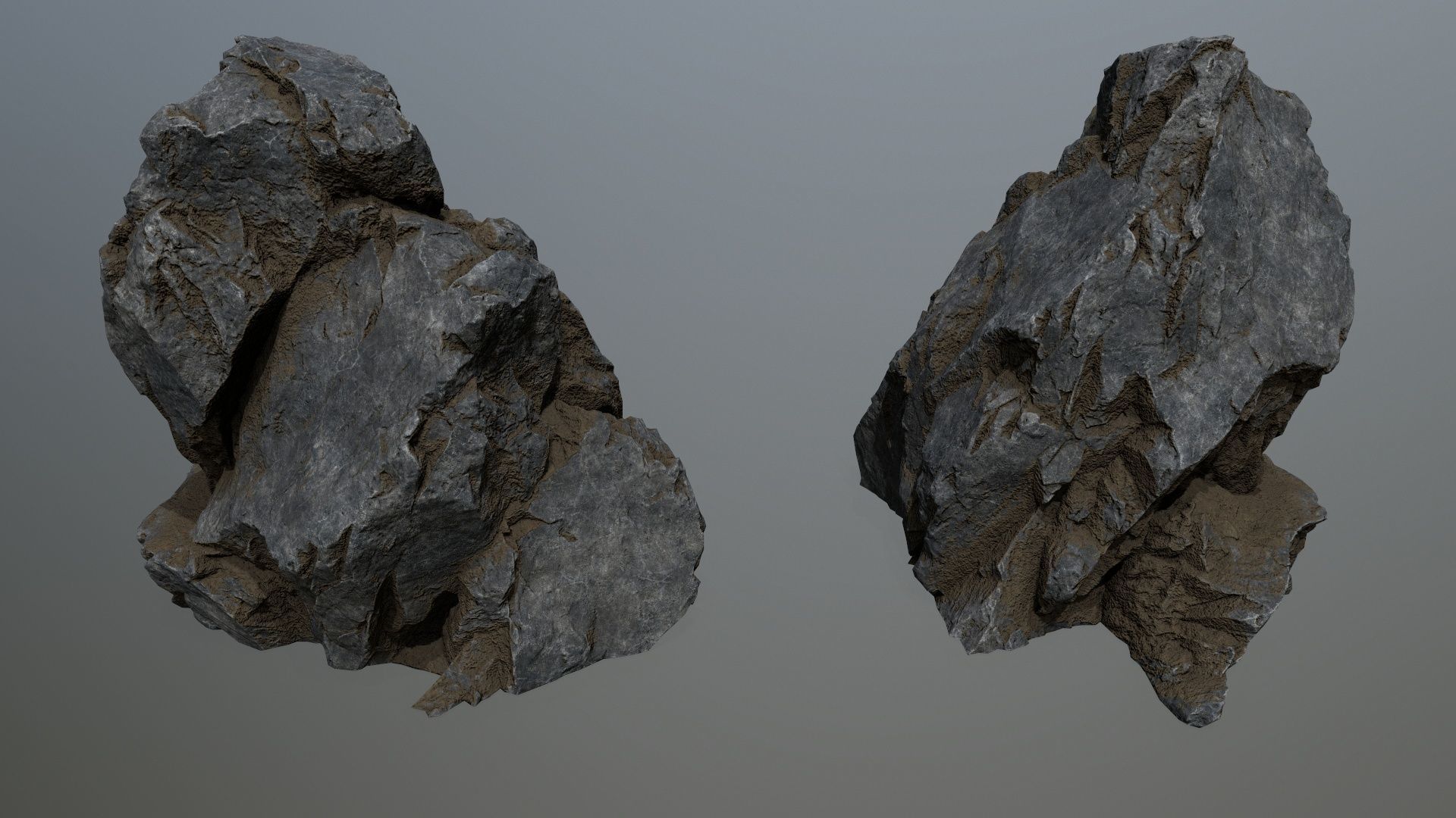 cliff rocks Low-poly 3D model_6