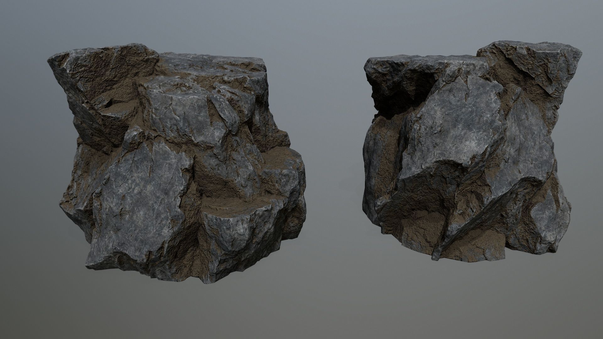 cliff rocks Low-poly 3D model_5