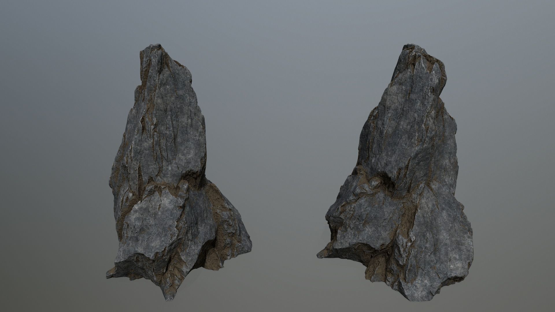cliff rocks Low-poly 3D model_7
