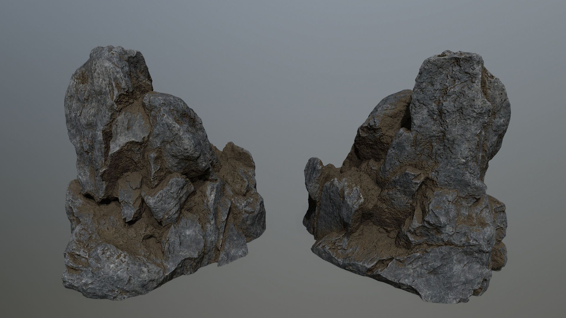 cliff rocks Low-poly 3D model_8