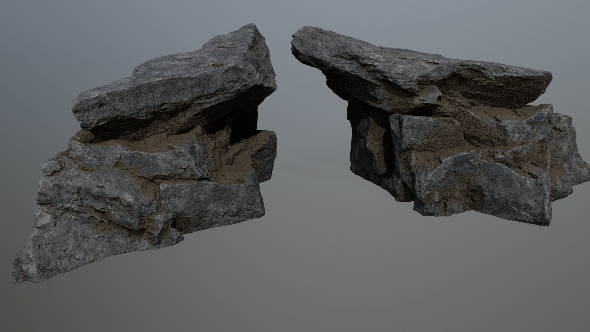 cliff rocks Low-poly 3D model_10