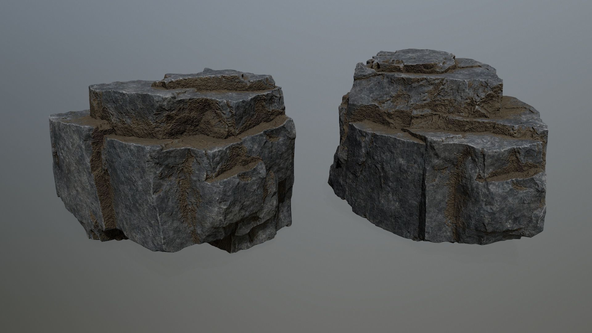 cliff rocks Low-poly 3D model_11