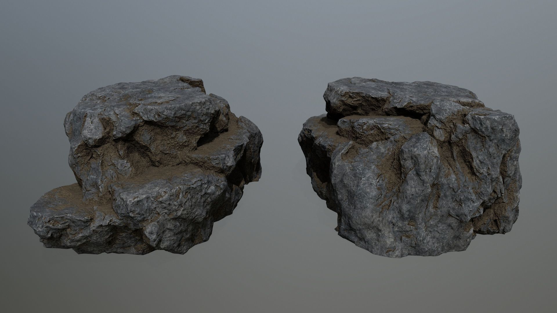 cliff rocks Low-poly 3D model_4