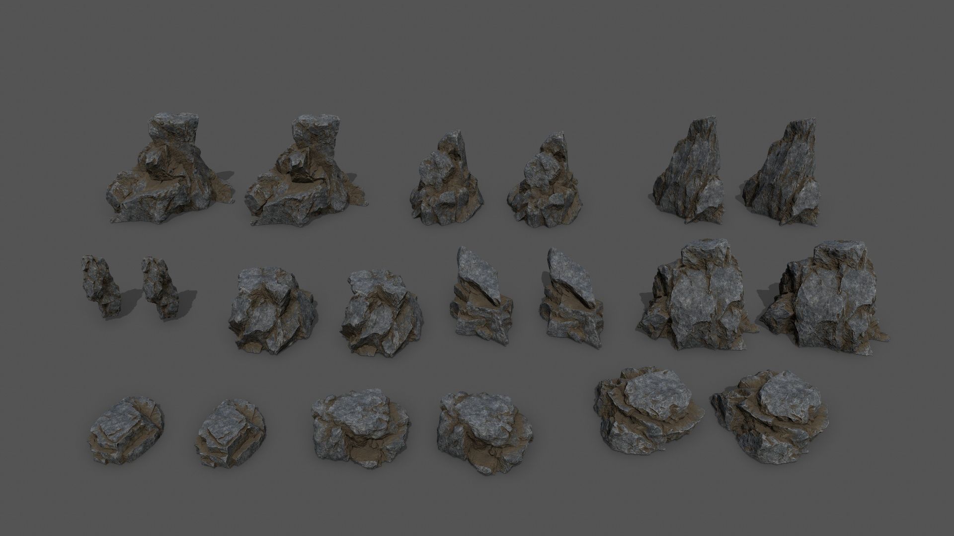 cliff rocks Low-poly 3D model_23