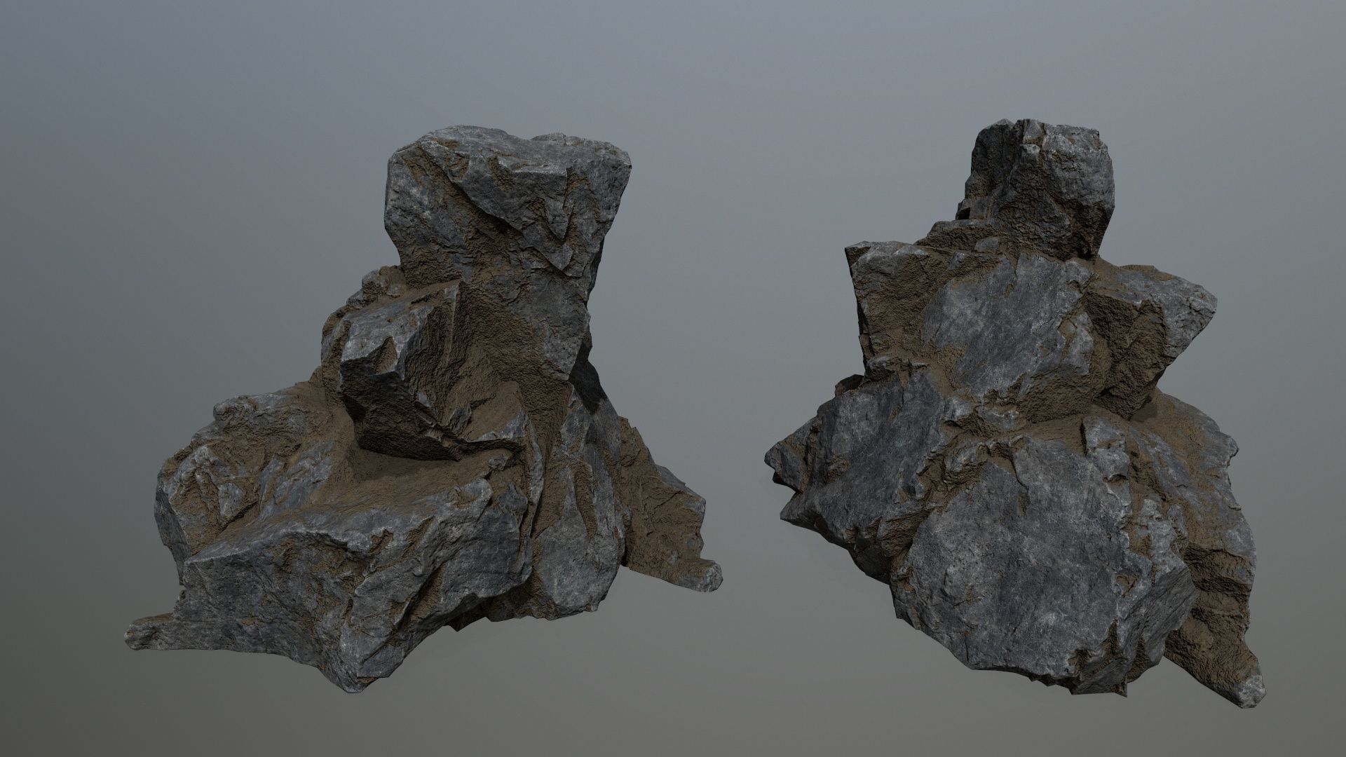 cliff rocks Low-poly 3D model_3