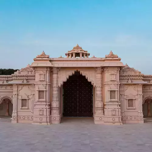 Temple Gate and Courtyard Low-poly 3D model