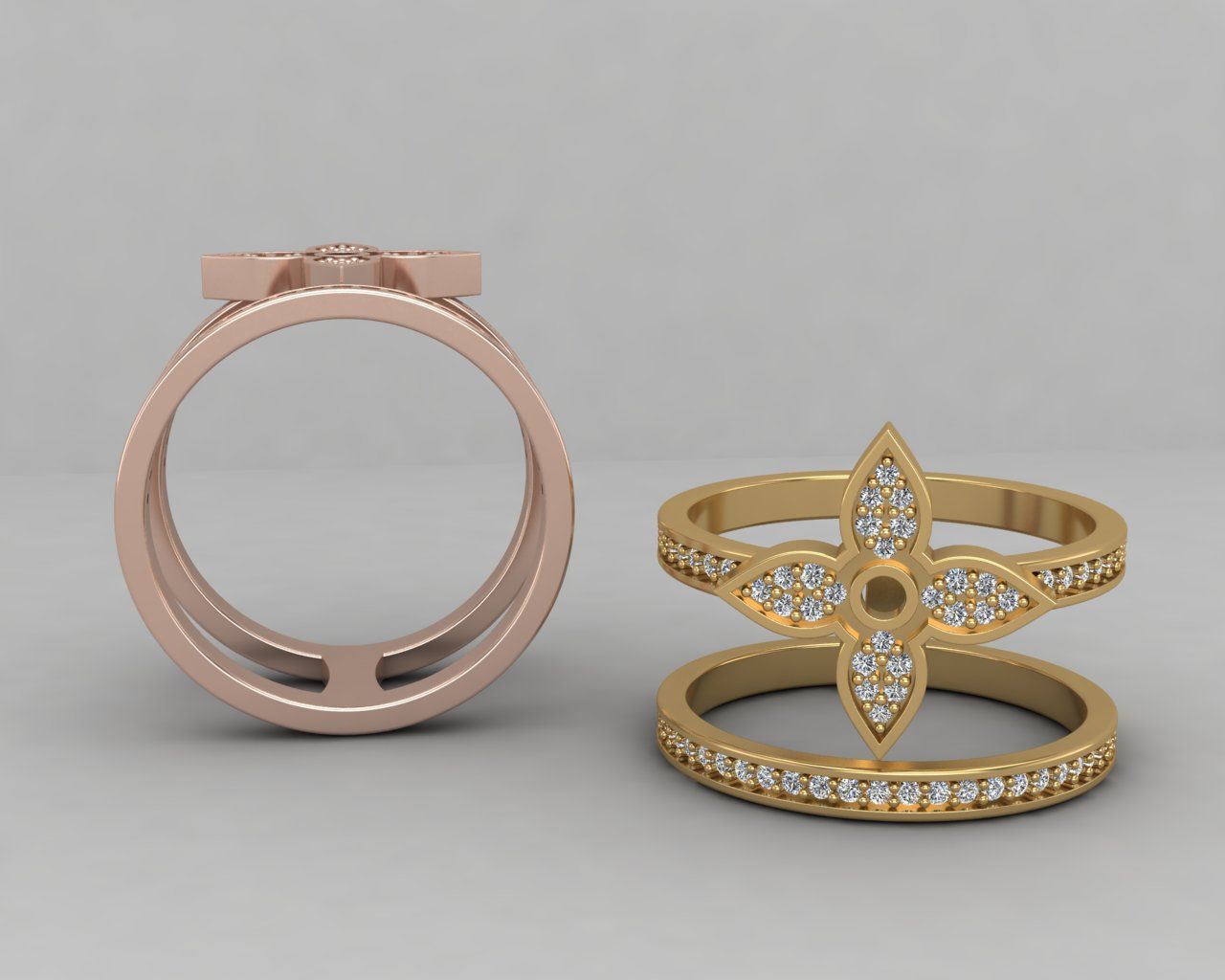 Minimal LOUIS VUITTON Ring 128-MW 3D print model_1