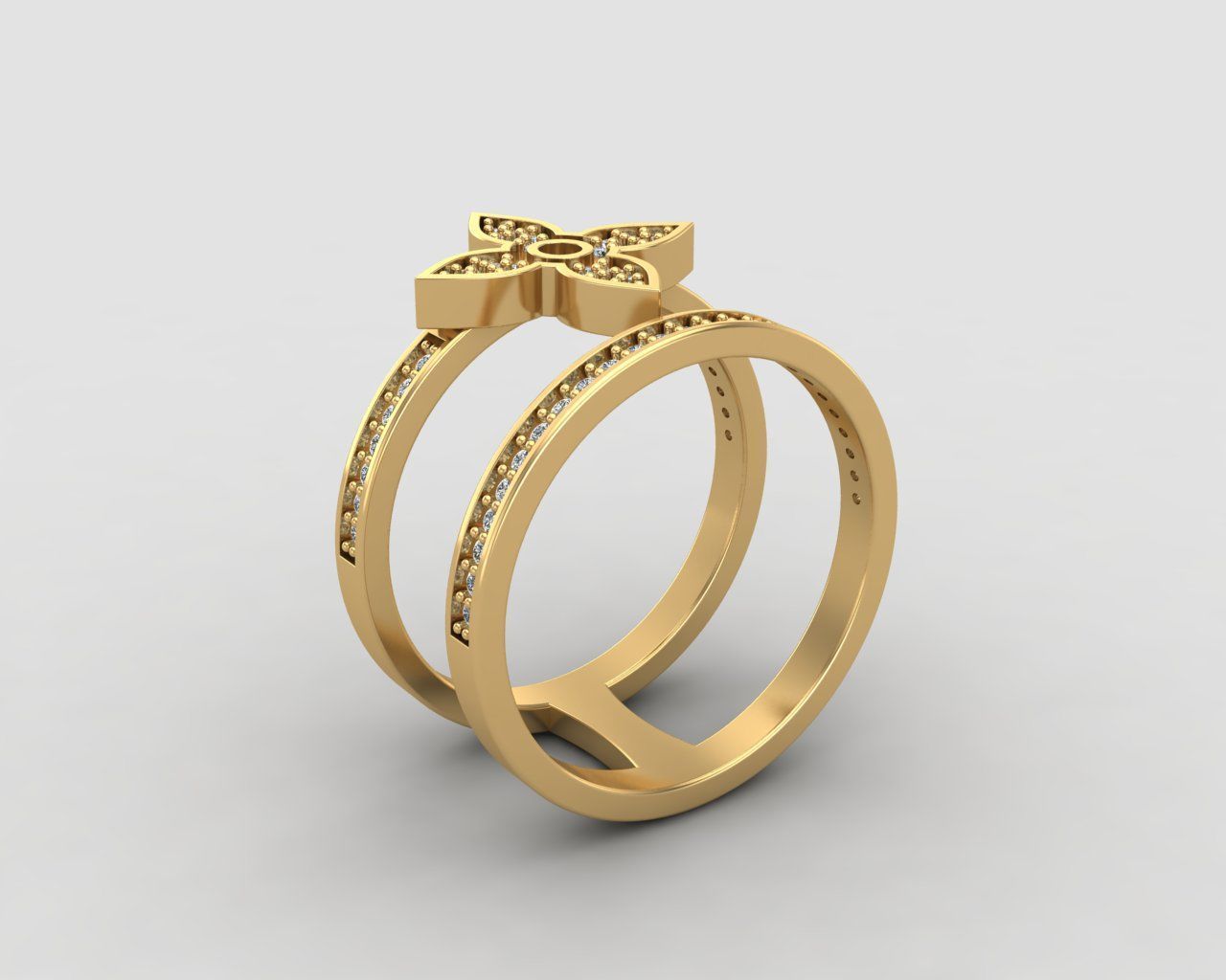 Minimal LOUIS VUITTON Ring 128-MW 3D print model_20