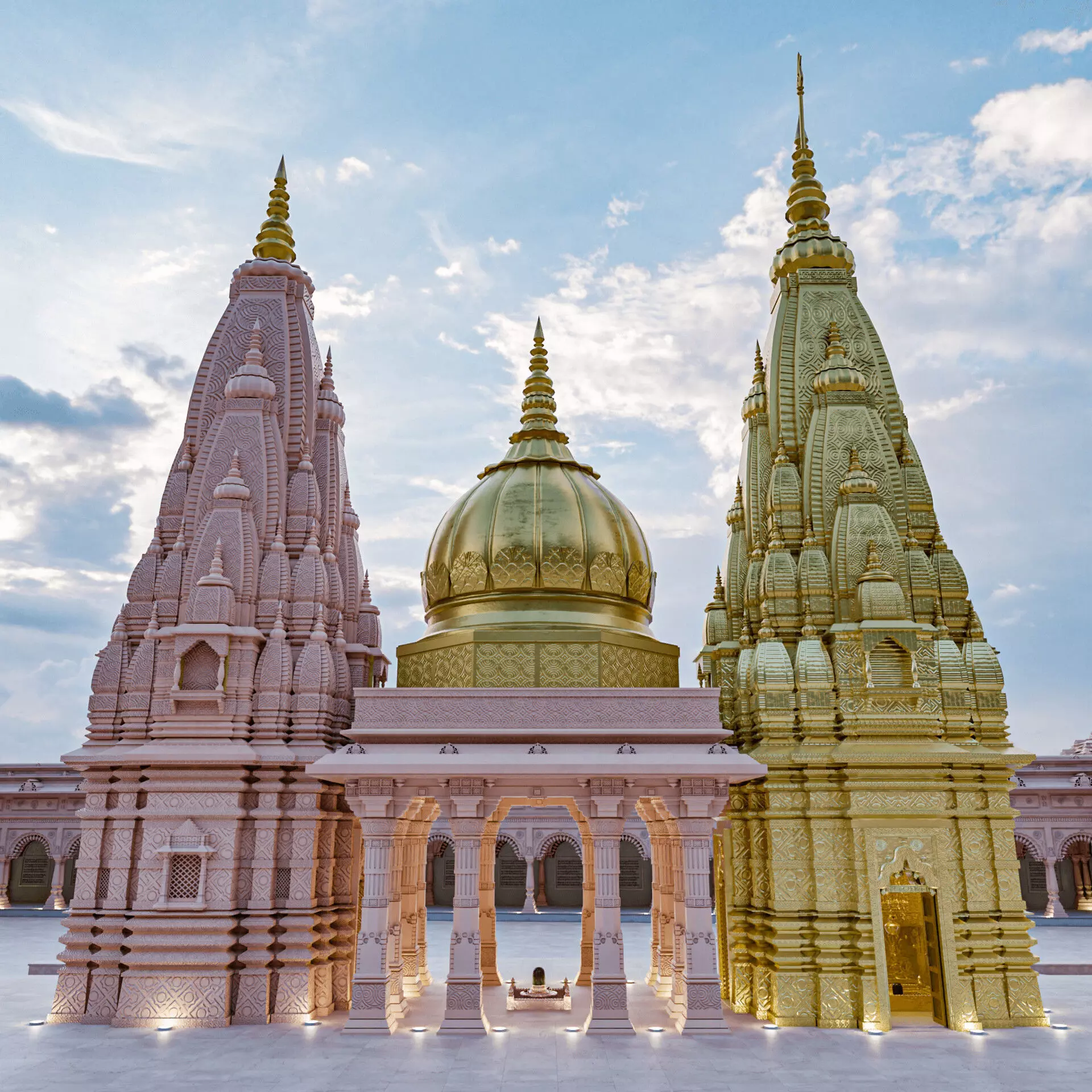 Kashi Vishwanath Main Temple Low-poly 3D model