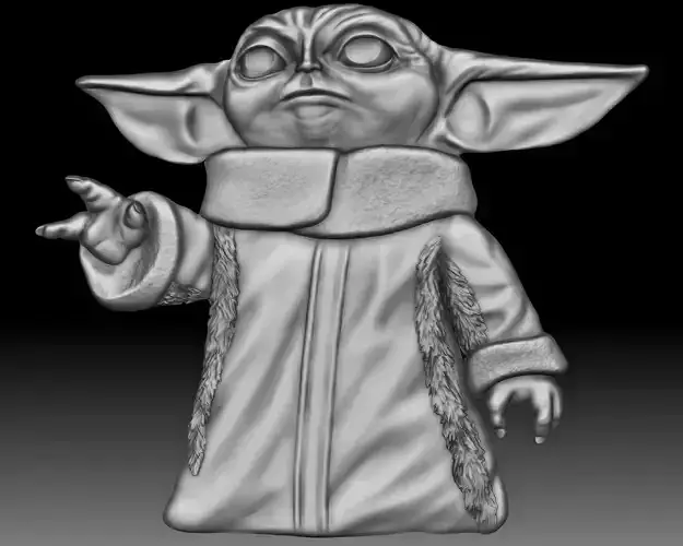 Baby Yoda Din Grogu bas-relief 