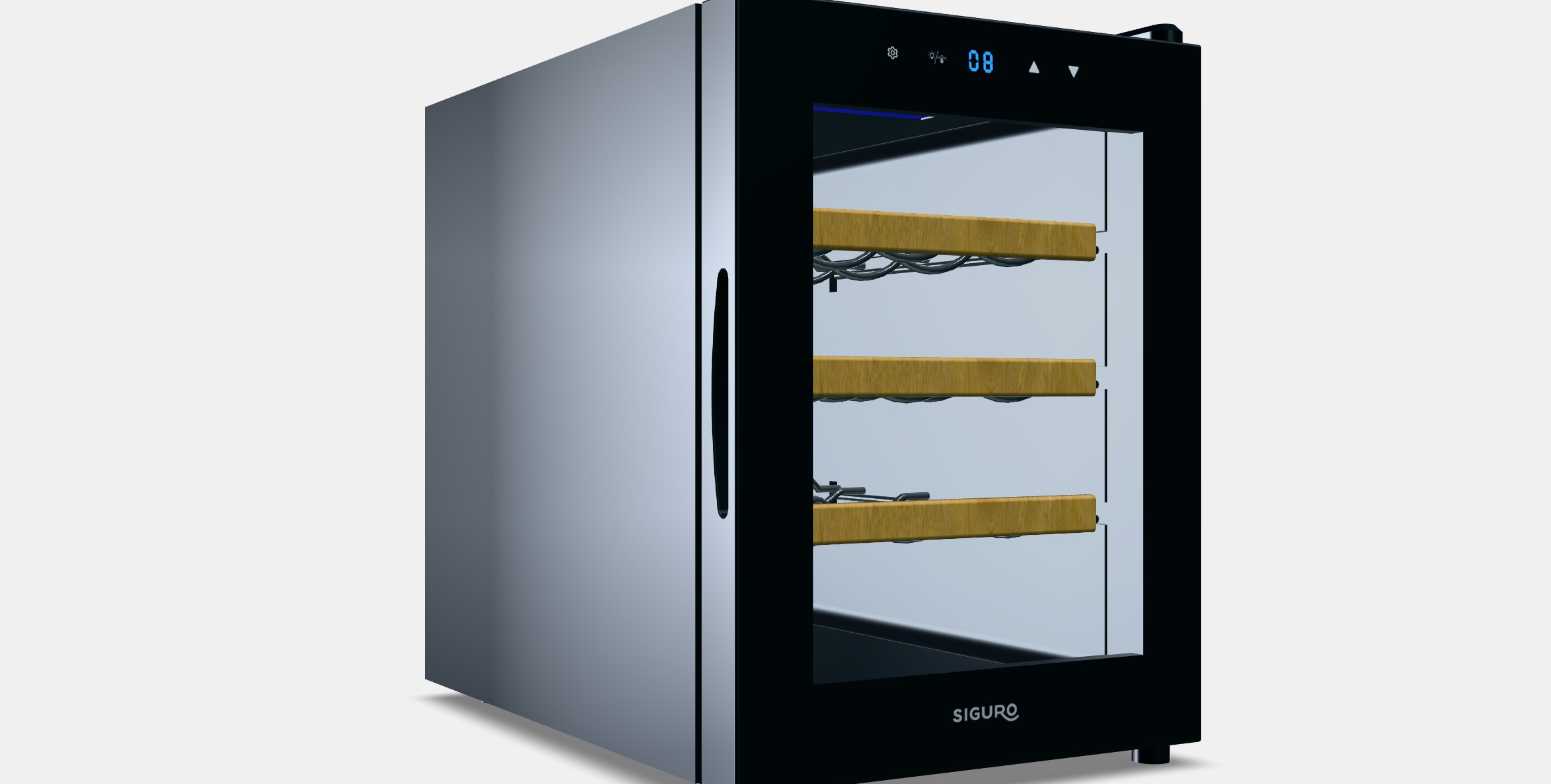 Siguro WC-F121B Wine Touch Low-poly 3D model_9