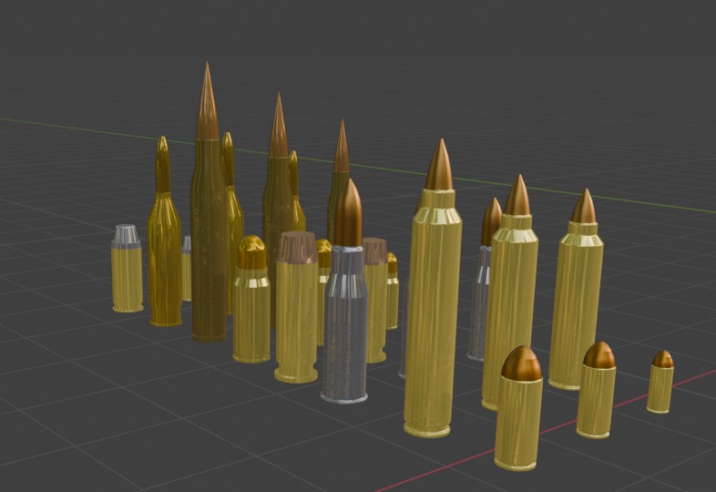 24 Bullets Low-poly 3D model_18