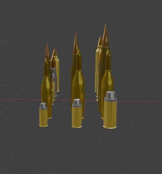 24 Bullets Low-poly 3D model_12