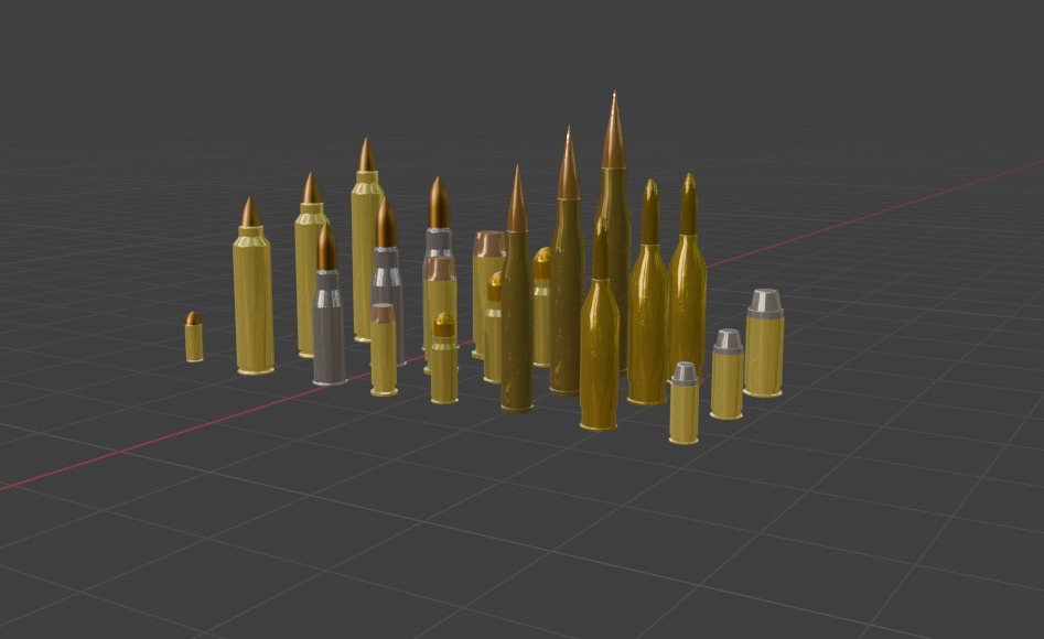 24 Bullets Low-poly 3D model_8