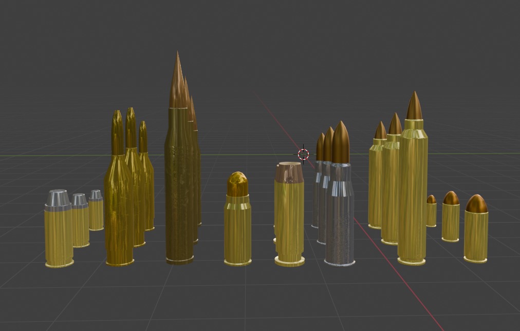 24 Bullets Low-poly 3D model_3