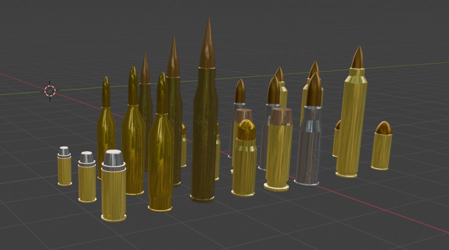 24 Bullets Low-poly 3D model_14