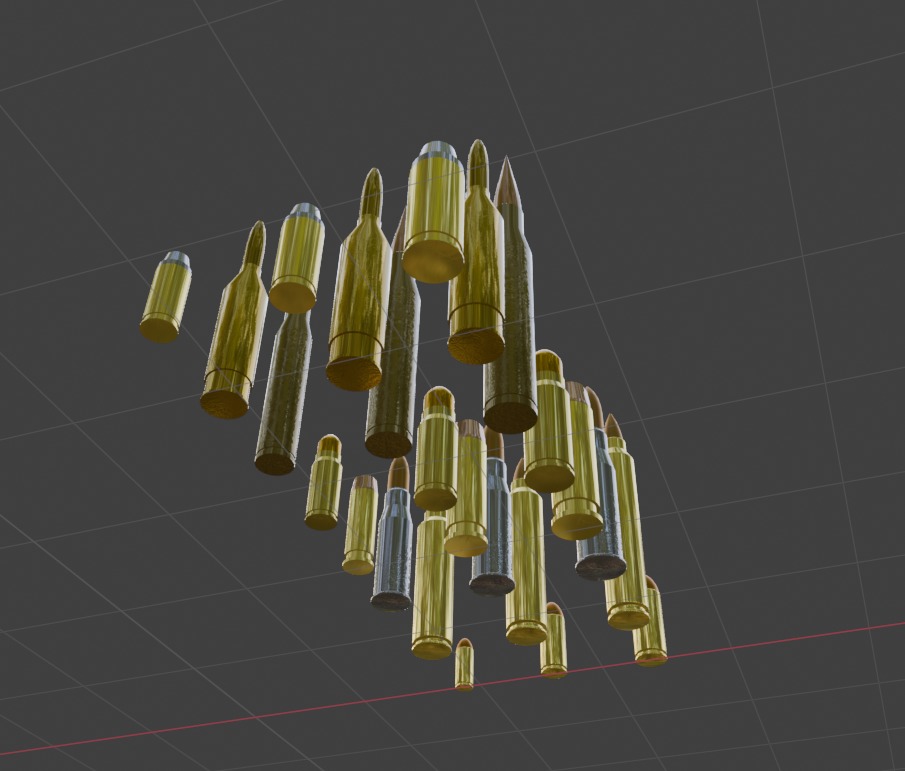 24 Bullets Low-poly 3D model_4