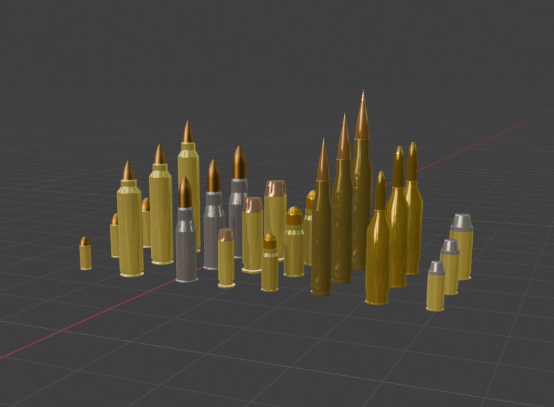 24 Bullets Low-poly 3D model_7