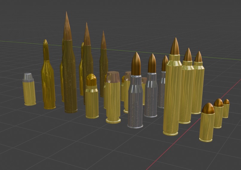 24 Bullets Low-poly 3D model_17