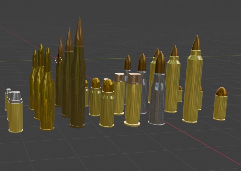 24 Bullets Low-poly 3D model_15