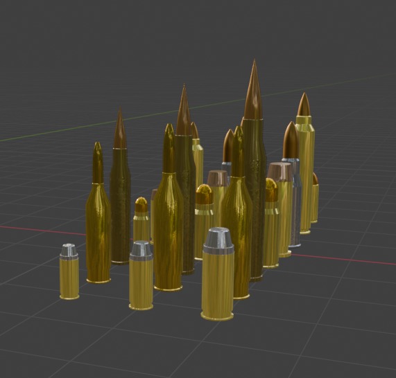 24 Bullets Low-poly 3D model_13