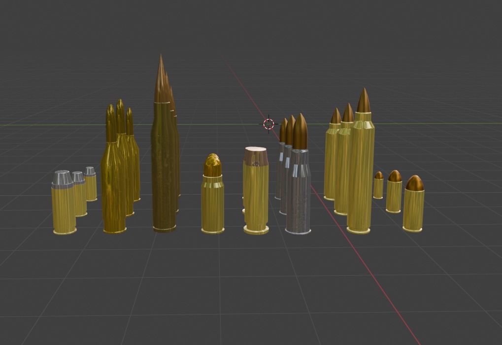 24 Bullets Low-poly 3D model_16