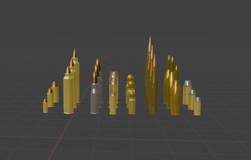 24 Bullets Low-poly 3D model_6