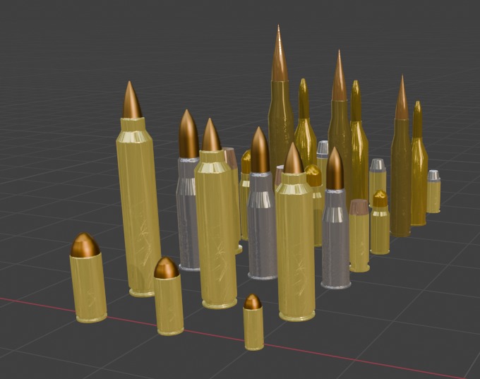 24 Bullets Low-poly 3D model_19