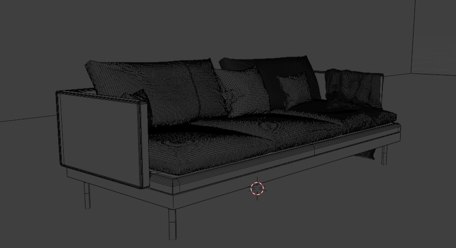 Linen Sofa 3D model_2