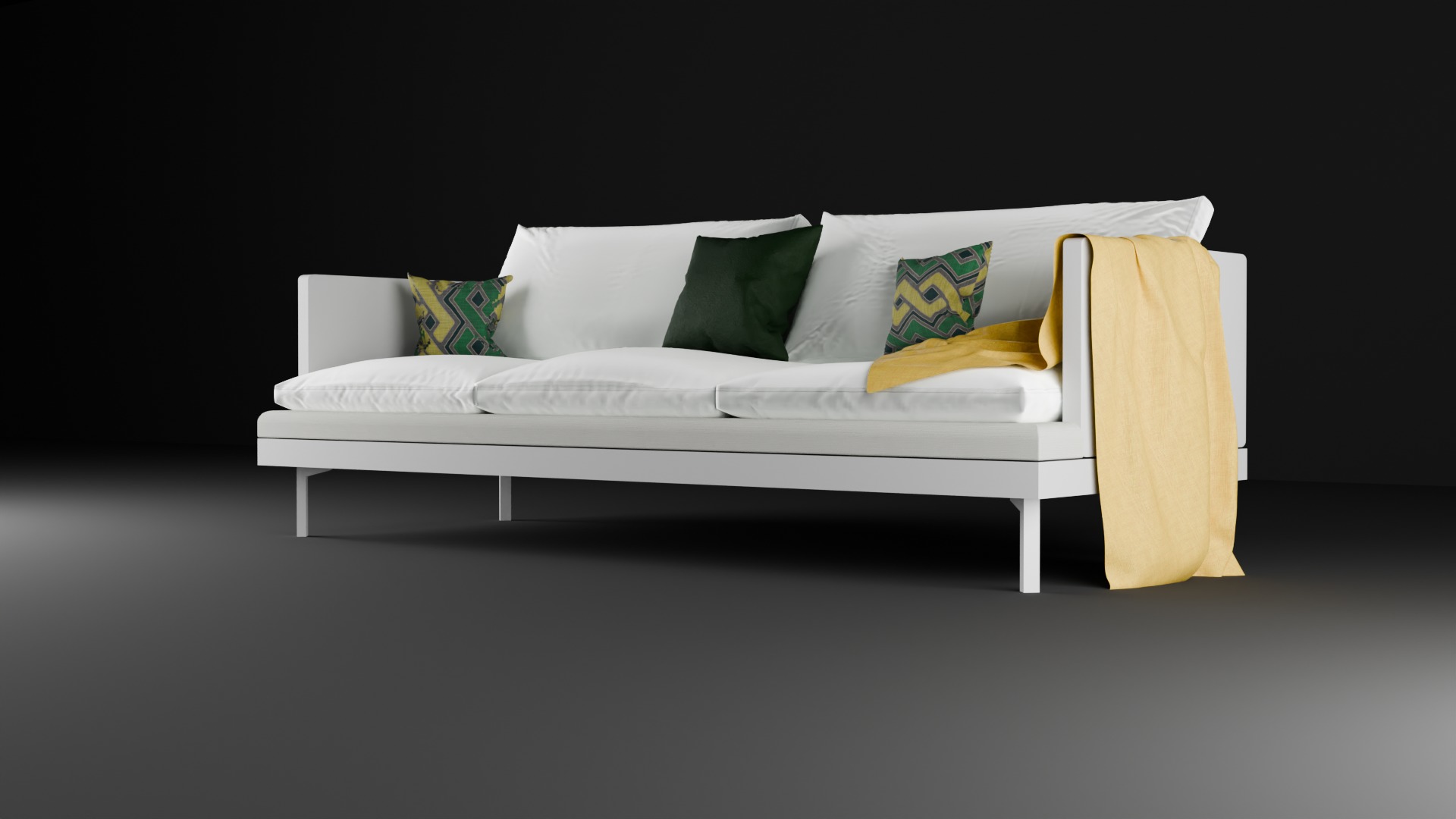 Linen Sofa 3D model_3
