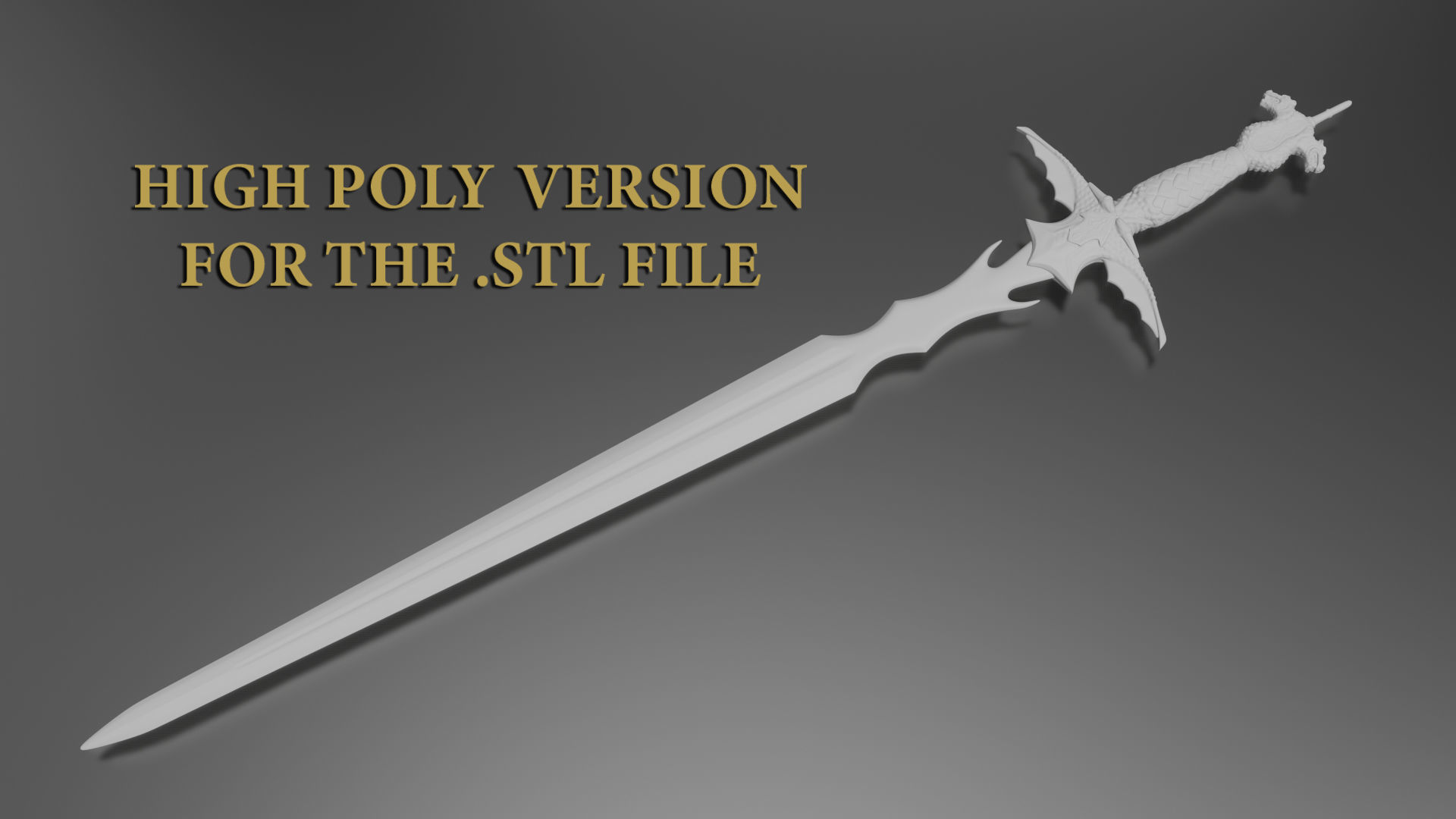 Dragon Sword Low-poly 3D model_9