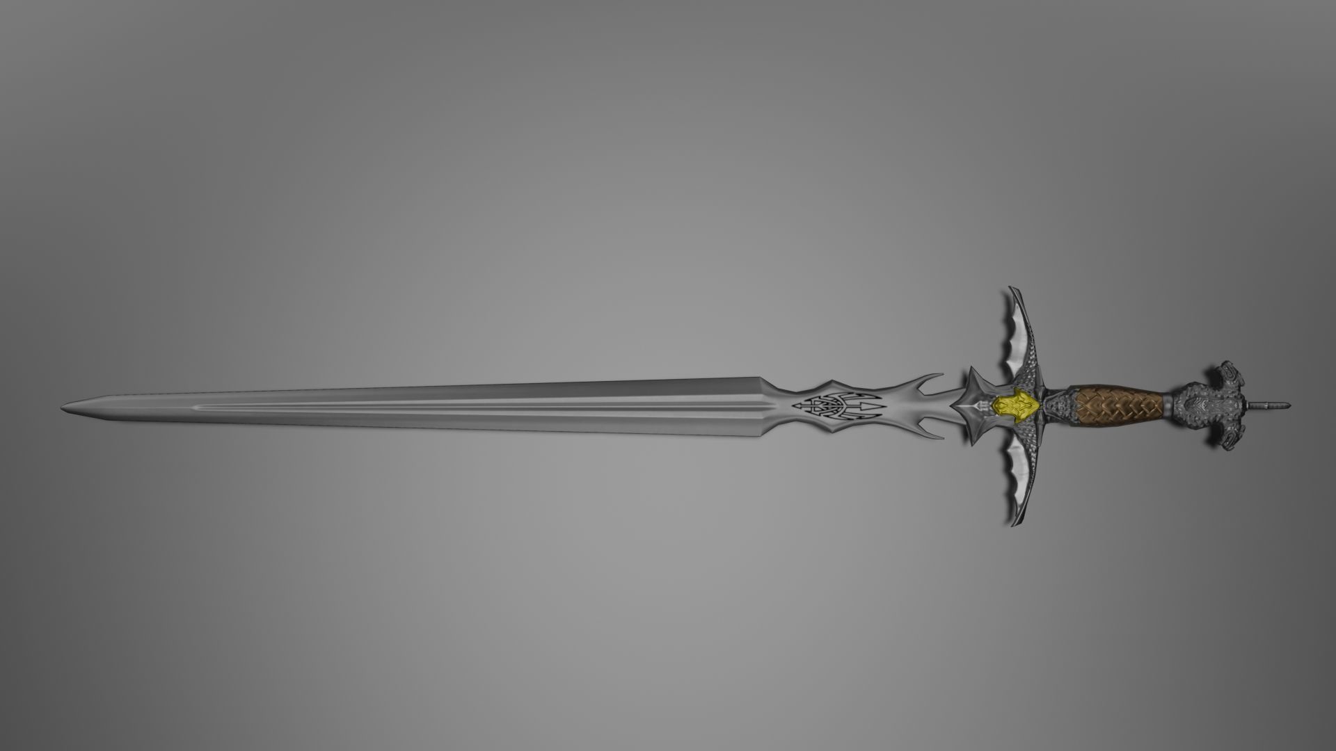 Dragon Sword Low-poly 3D model_4