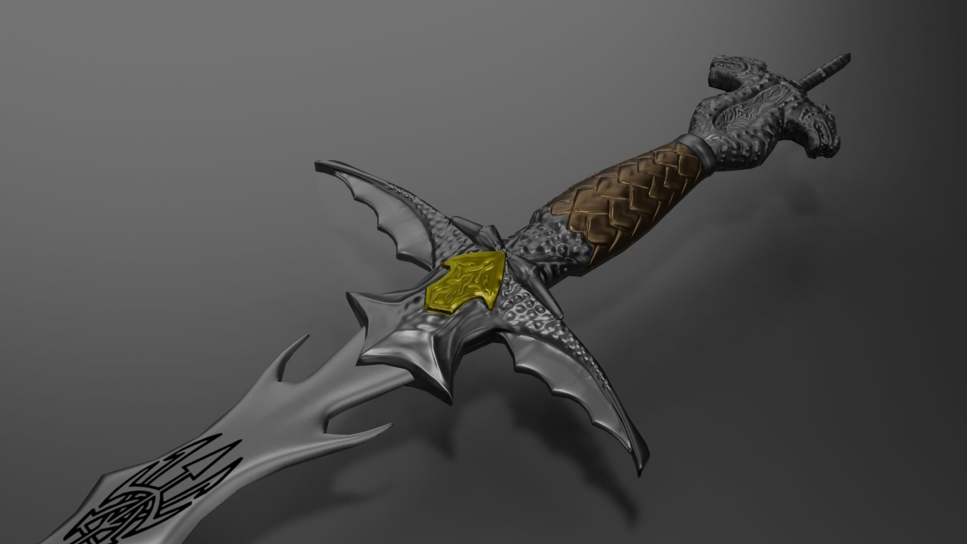 Dragon Sword Low-poly 3D model_6