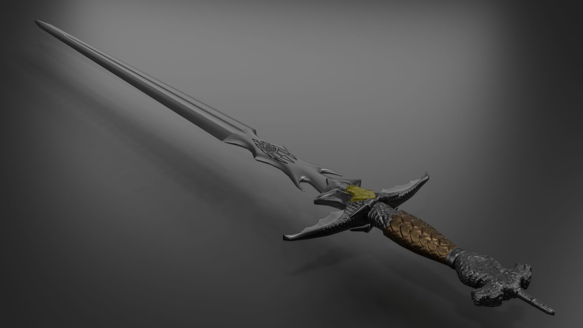 Dragon Sword Low-poly 3D model_3