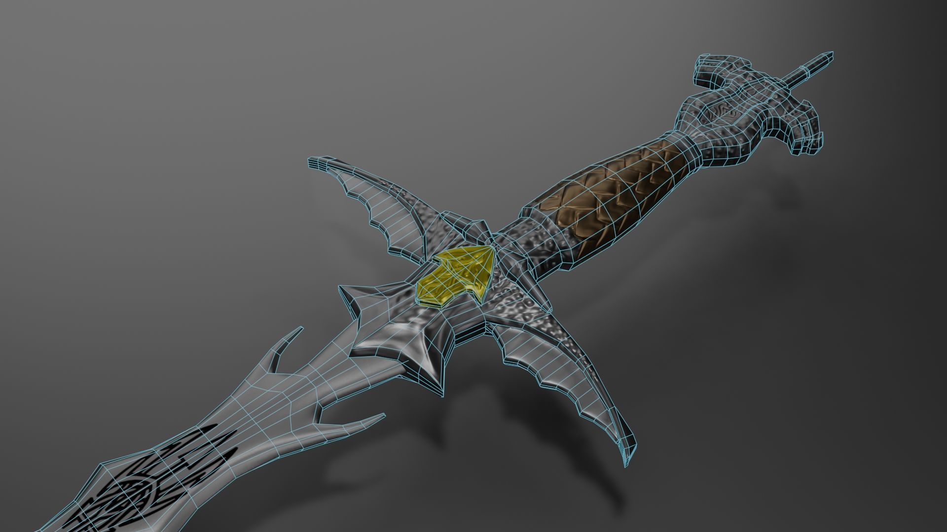 Dragon Sword Low-poly 3D model_7