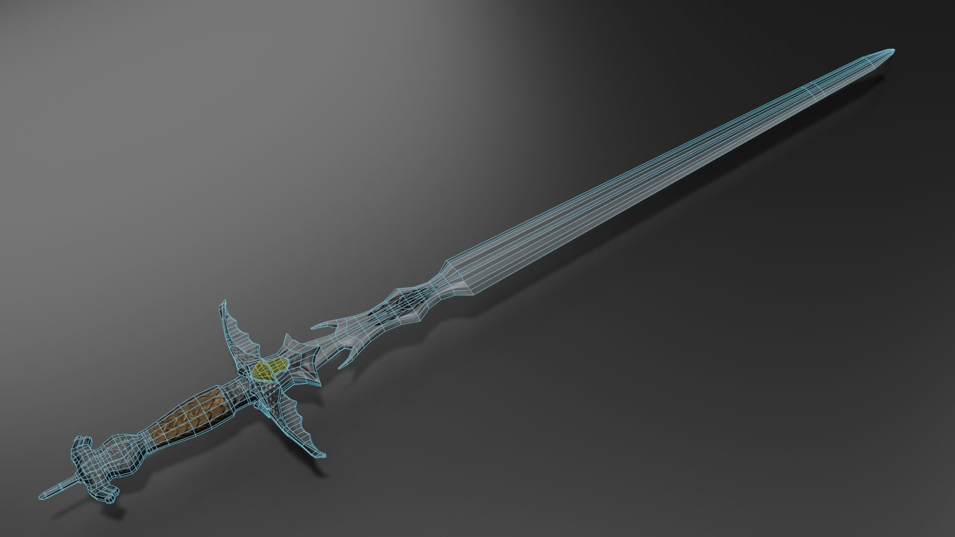 Dragon Sword Low-poly 3D model_8