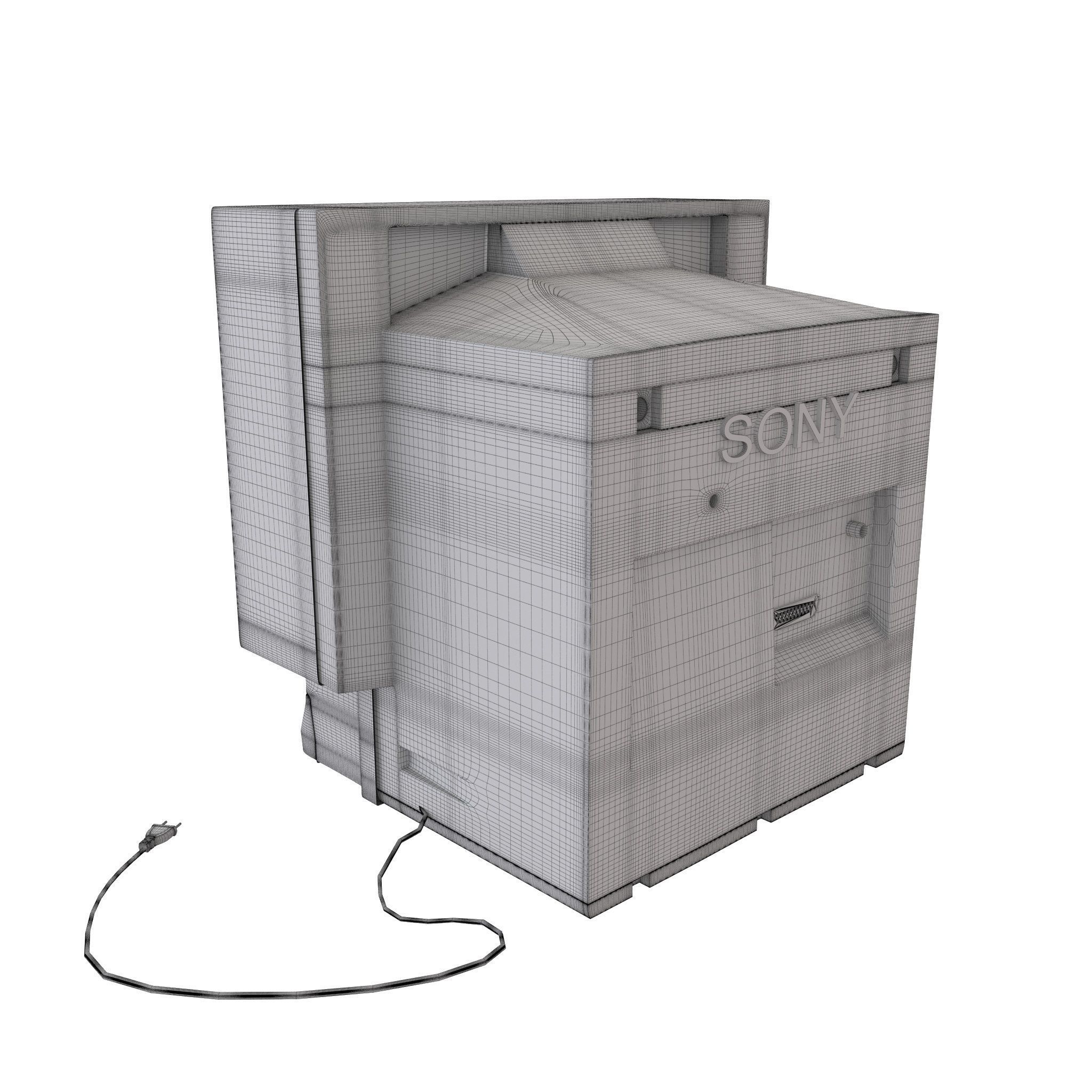 TV SONY TRINITRON KV14V6U CRT SMALL 14 3D model_5