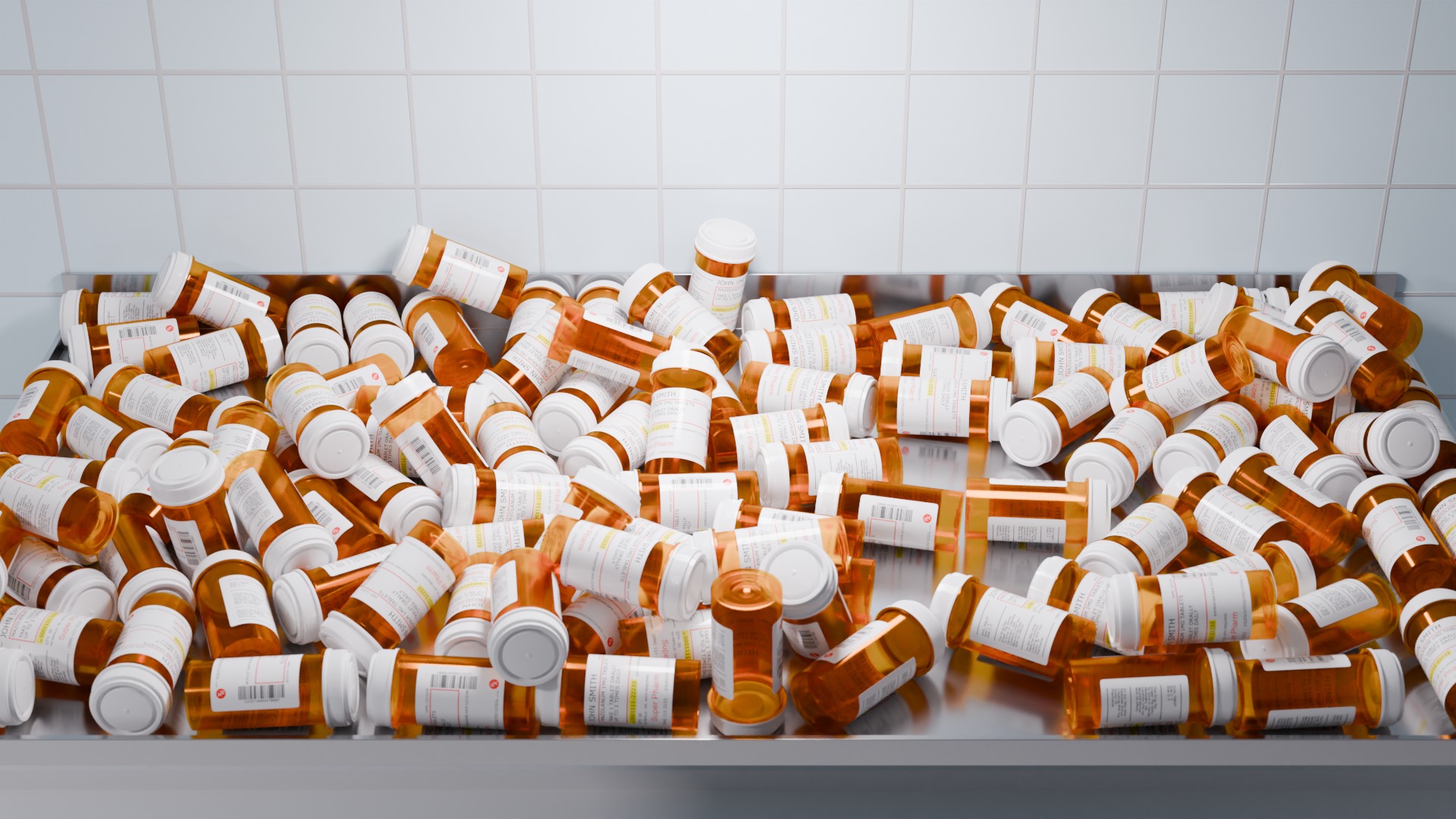 High-poly realistic Prescription Bottle with Pills 3D model_1