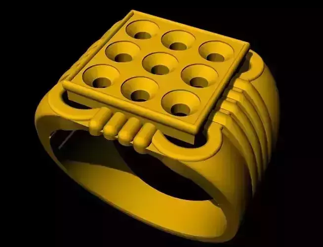 Gents Cluster Ring 3dm file