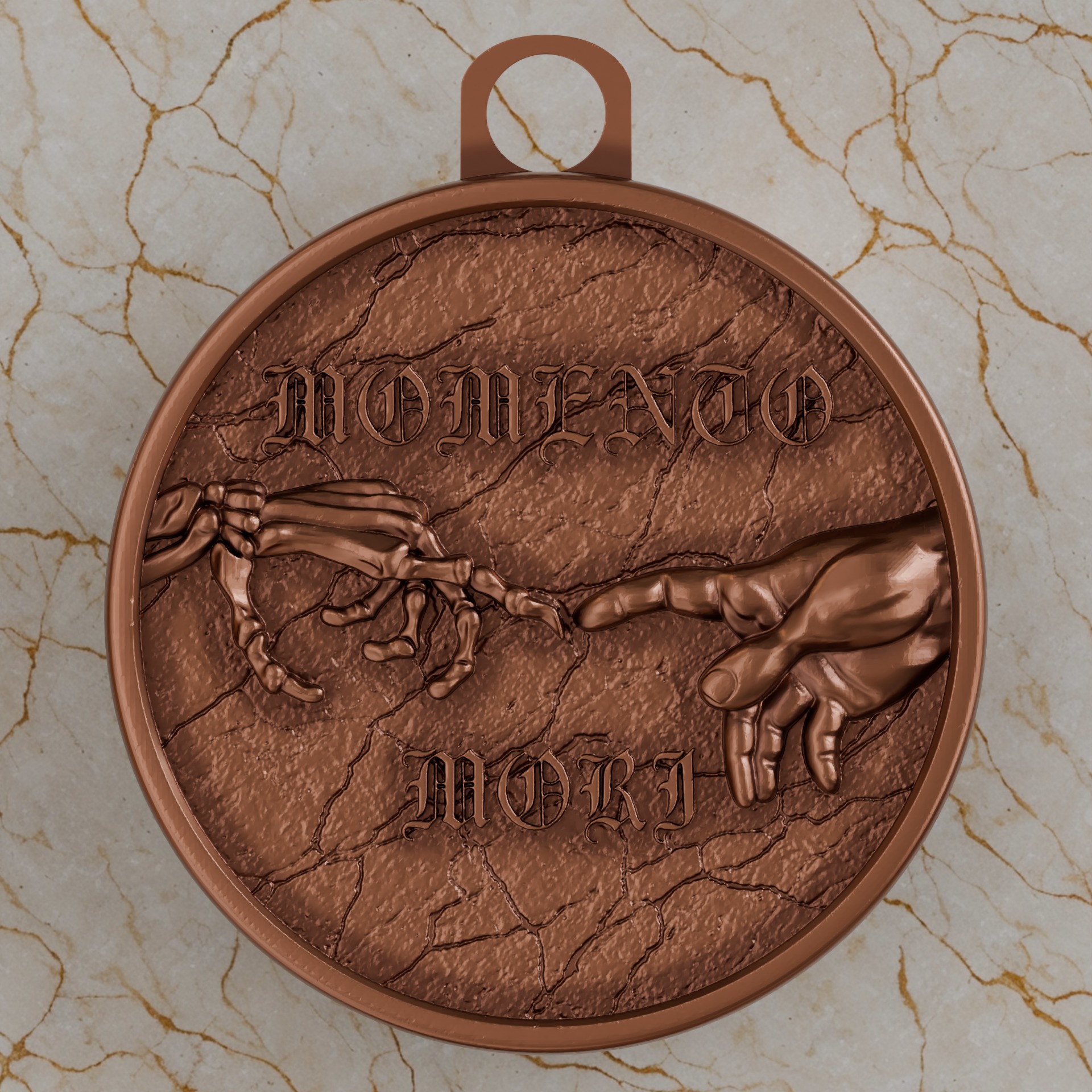 Momento Mori - In the act of creation mortality was born-pendant 3D print model_1