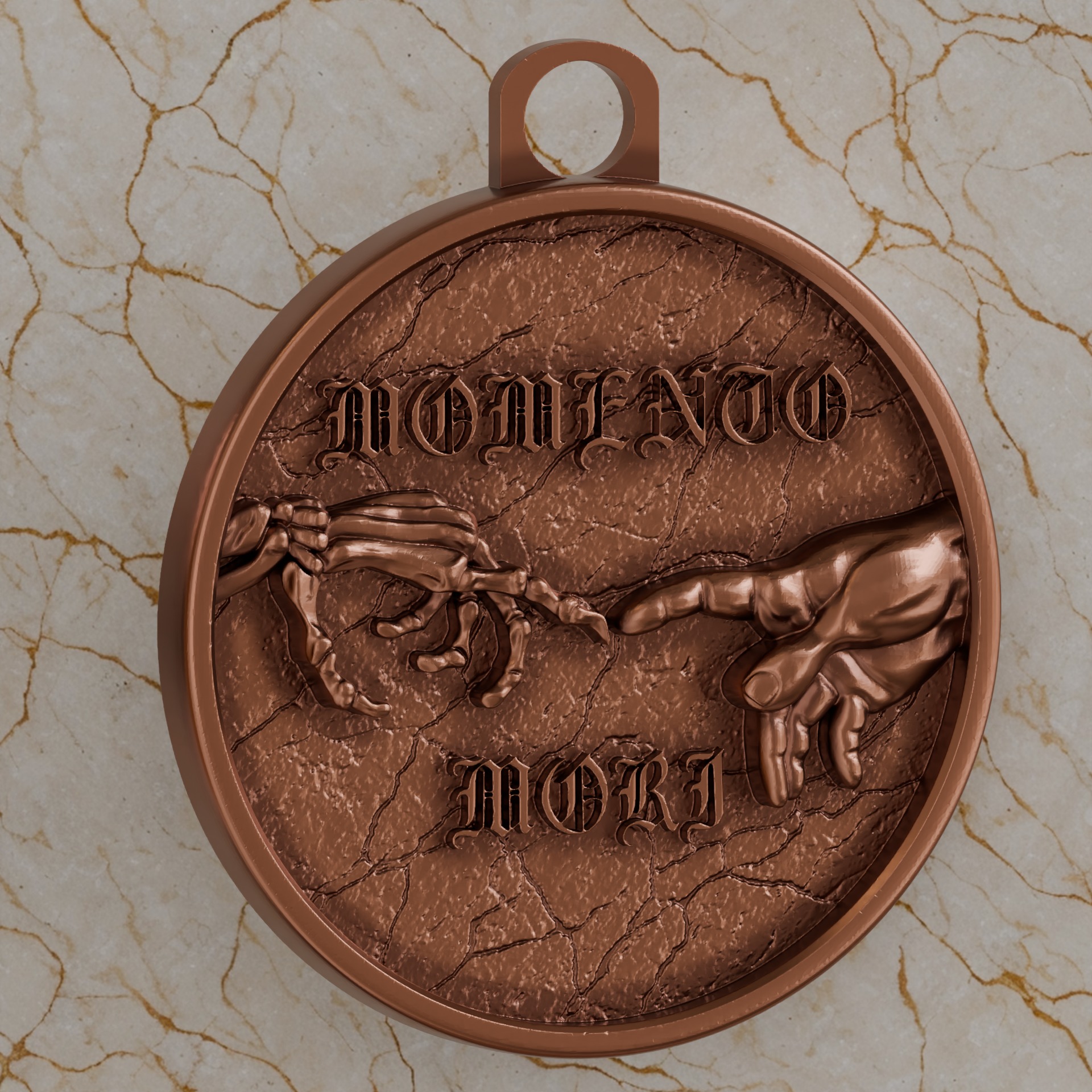 Momento Mori - In the act of creation mortality was born-pendant 3D print model_2