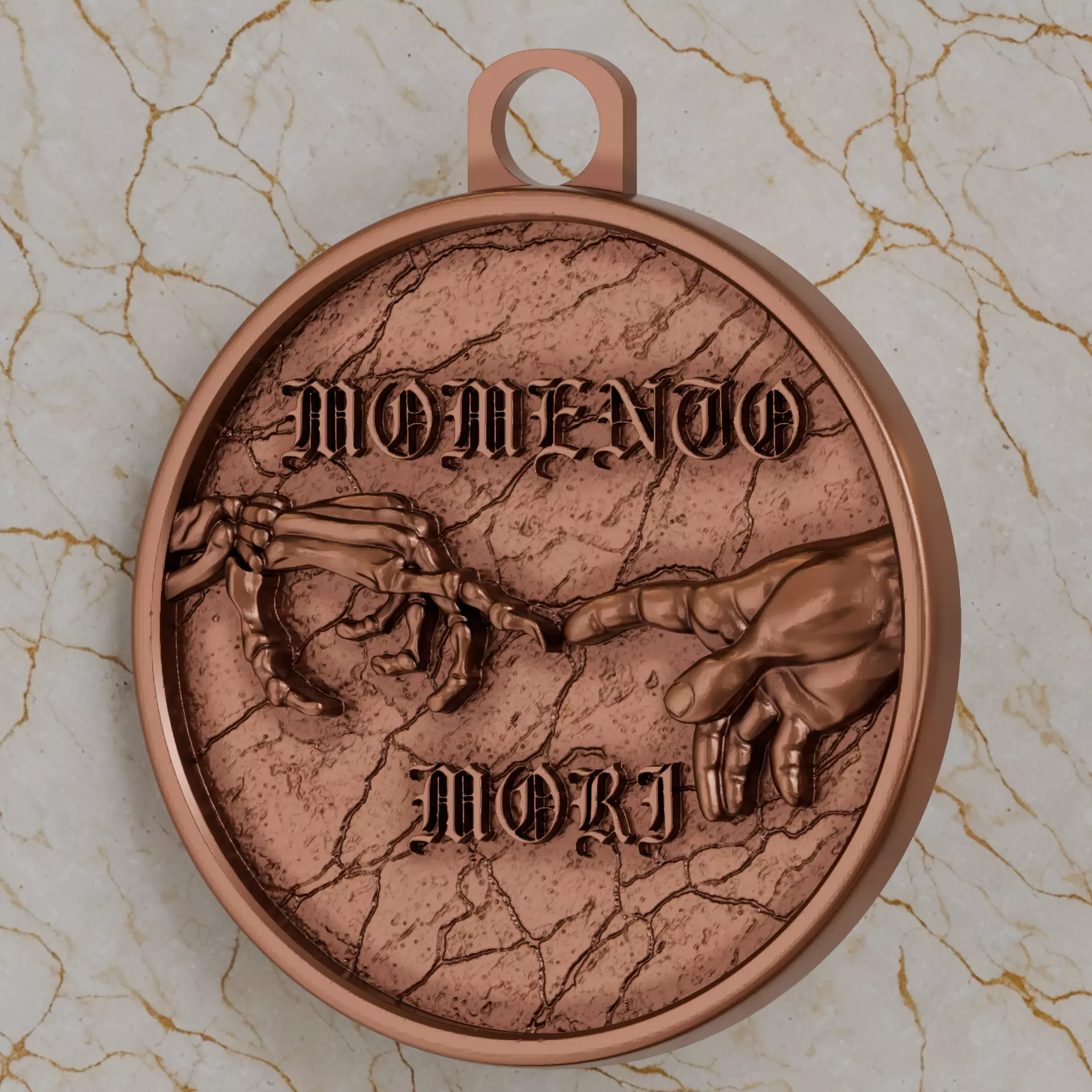 Momento Mori - In the act of creation mortality was born-pendant 3D print model_0