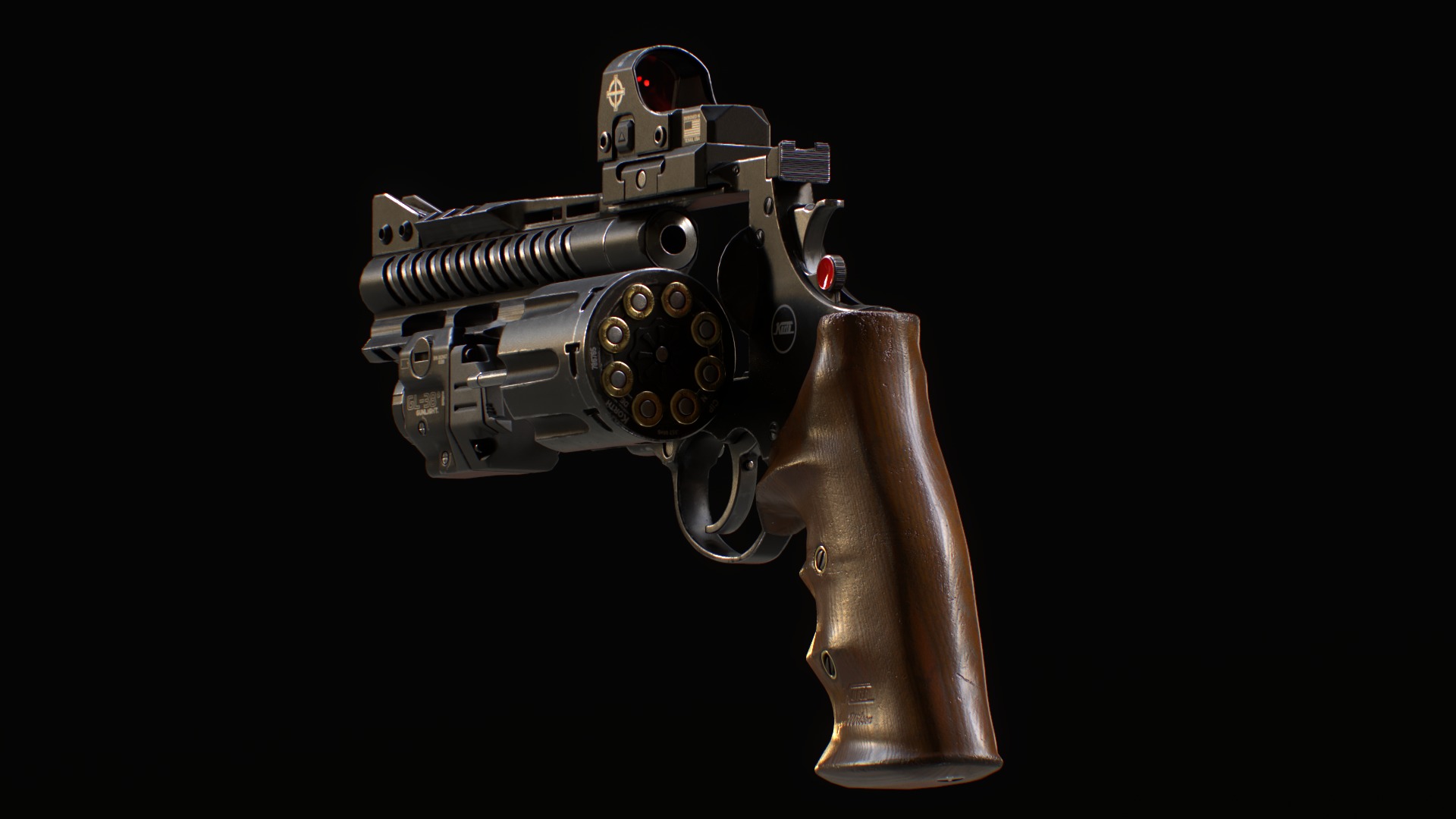 Nighthawk Custom and Korth Revolver  Low-poly 3D model_4